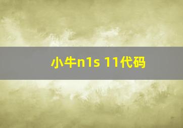 小牛n1s 11代码